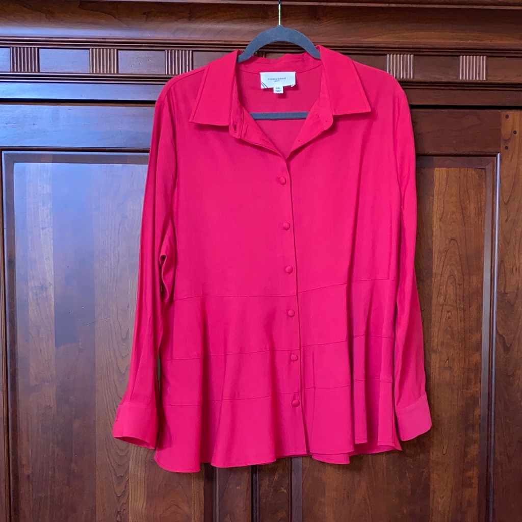 Tuckernuck Pomandervibrant Red Button-Down (Fabric Covered Button) Shirt.